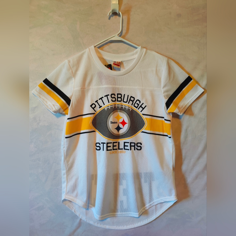 NFL Kids Pittsburgh Steelers White and Yellow Jersey  NWT